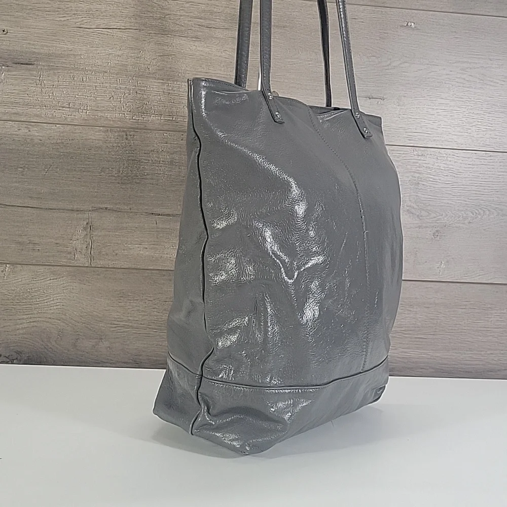 Latico NJ for Anthropologie Classic Grey Leather Tote Bag - Sleek Everyday Carry
